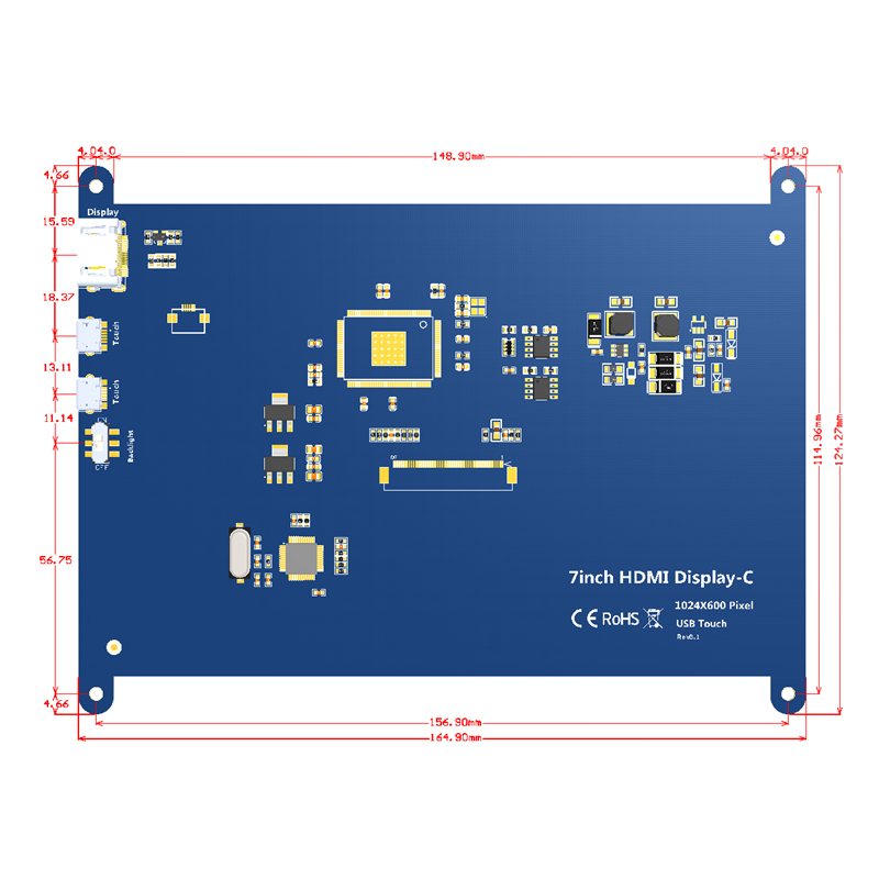 Ã‰cran Tactile TFT LCD IPS de 7 Pouces, 800x480, pour Raspberry Pi 3 B + n° 6