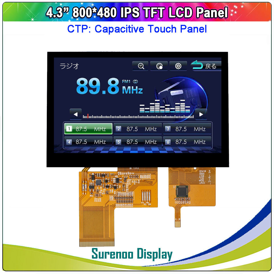 Ã‰cran Tactile TFT IPS LCD 24 Bits de 4.3 Pouces, Moniteur de Puzzles IIC I2C, 800x480, 800480, 40P/0.5 n° 2