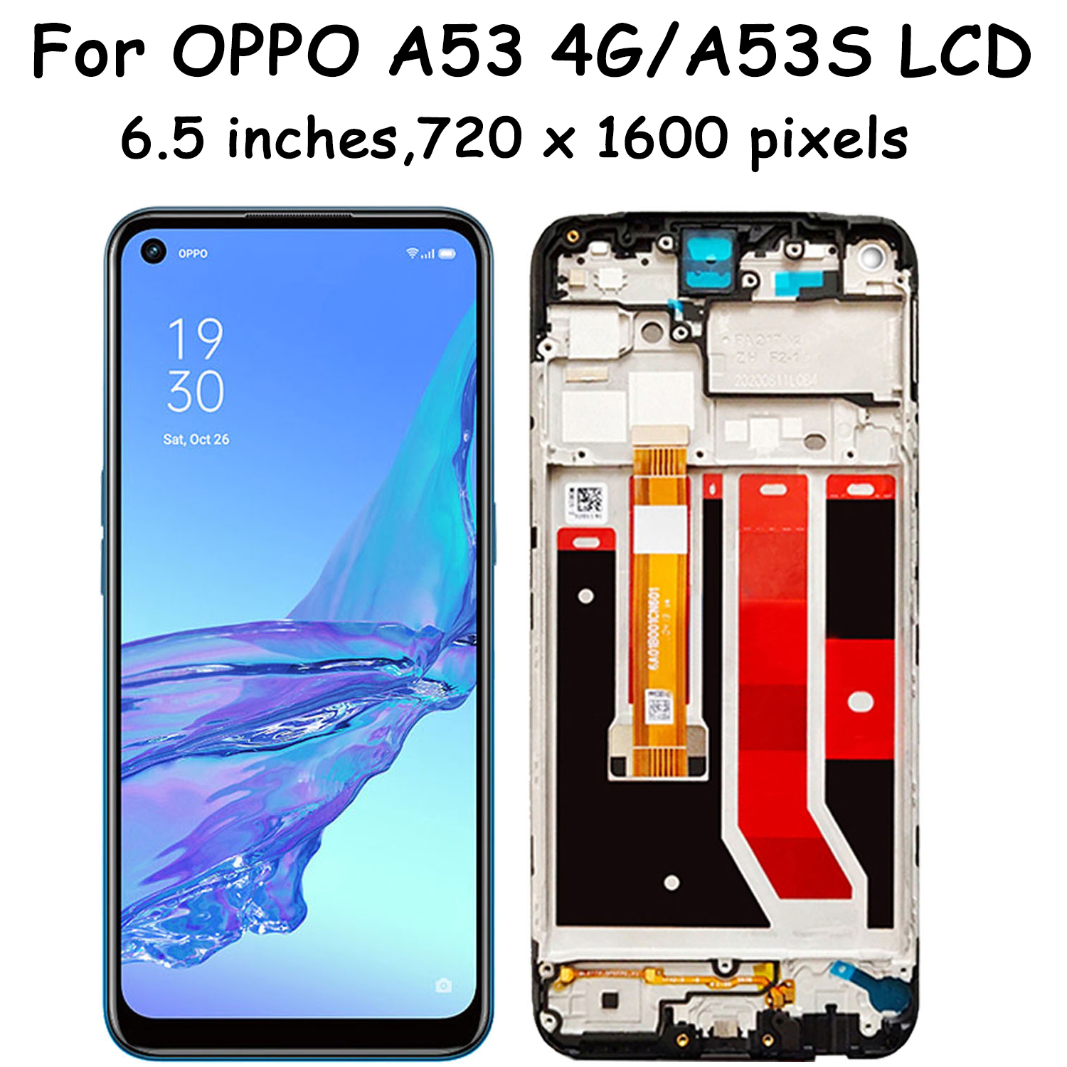 Bloc Ã©cran tactile LCD de remplacement avec chÃ¢ssis, pour Oppo A53s 4G CPH2139, Original n° 2