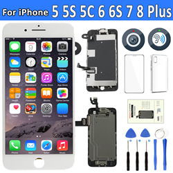 Affichage AAA pour iPhone 5 5S 5SE 6 6S 7 8 Plus 6P 6SP 7P 8P Ã‰cran LCD Ensemble Complet Assemblage Ã‰cran Tactile Digitizer Remplacement Pantalla + CamÃ©ra Avant