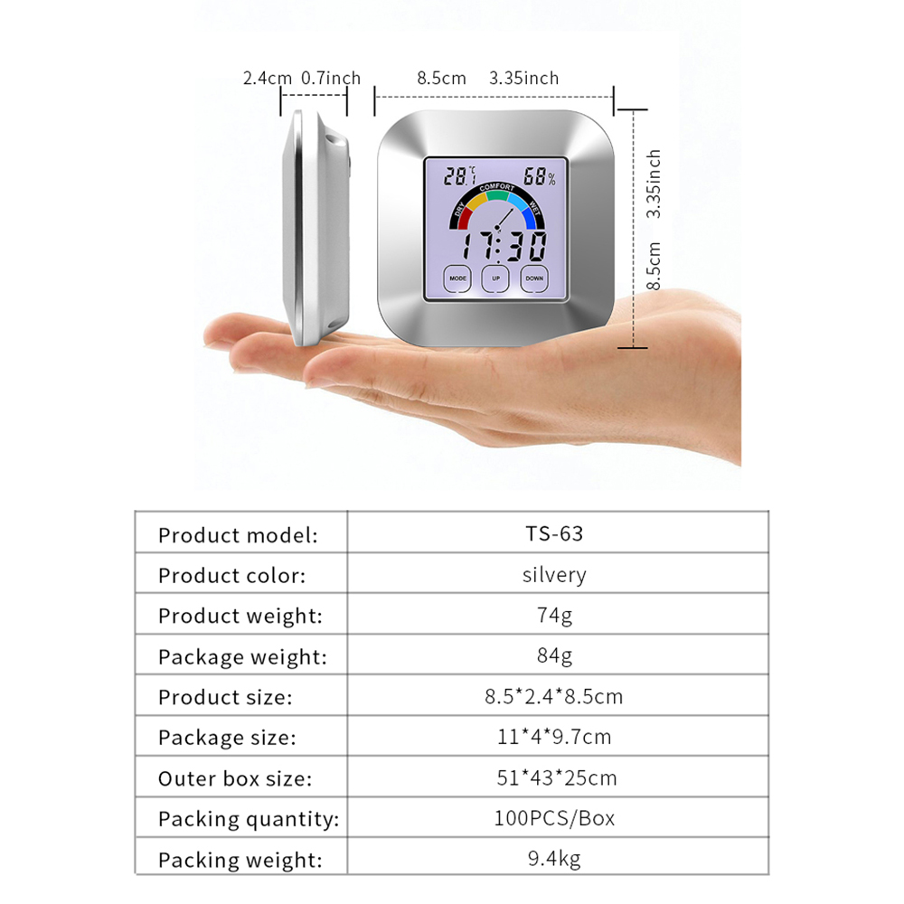 Ã‰cran couleur LCD ThermomÃ¨tre NumÃ©rique HygromÃ¨tre Station IntÃ©rieure MÃ©tÃ©o Pour Maison TempÃ©rature Et HumiditÃ© Capteur Horloge n° 3