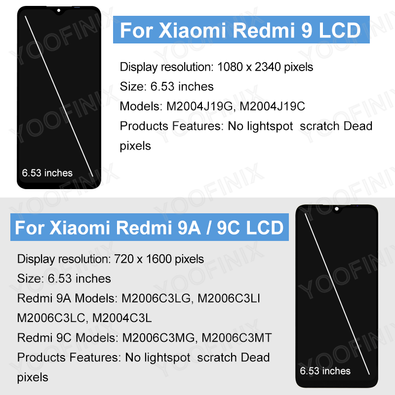 Ã‰cran tactile LCD pour Xiaomi Redmi, piÃ¨ces de rechange, M2006C3MG, M2004J19G, M2006C3LI, M2006C3LG, 6.53 n° 2