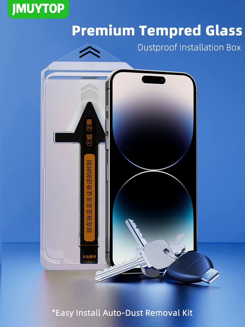 Protecteur d'Ã©cran Premium pour iPhone, verre guatÃ©maltÃ¨que, couverture complÃ¨te, kit de dÃ©poussiÃ©rage automatique, installation facile, 15, 14, 13, 12, 11 Pro Plus Max n° 1