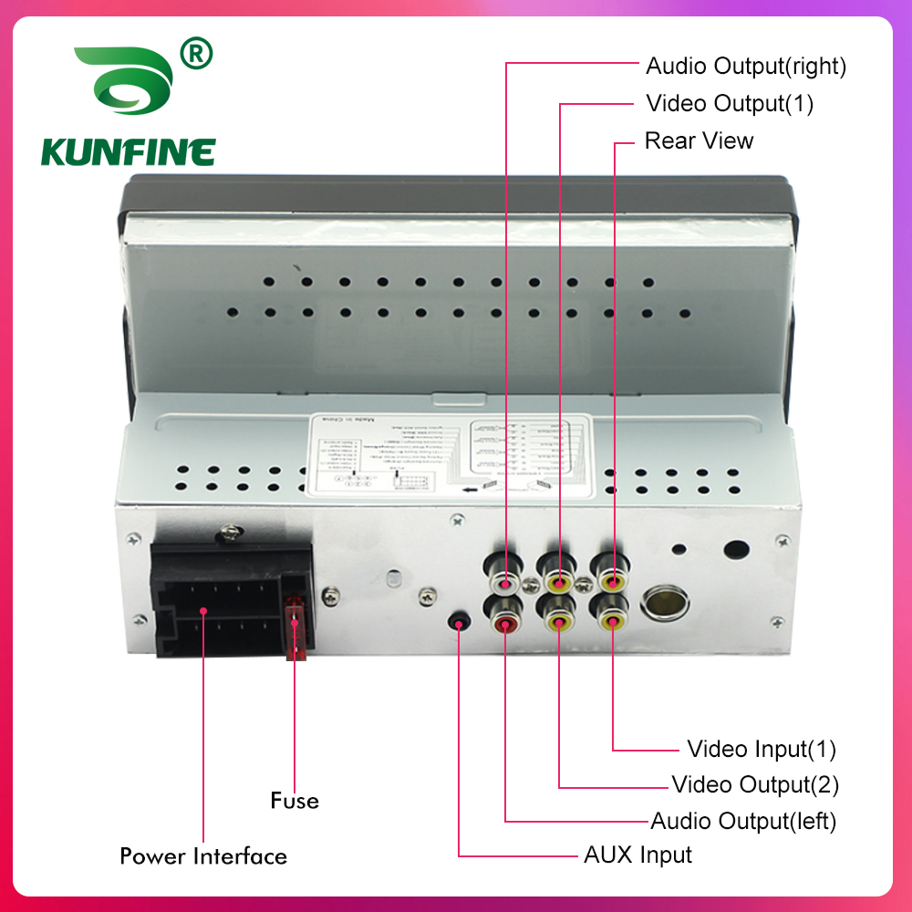 KUNFINE-Autoradio Universel avec Ã‰cran Tactile HD de 7 Pouces, StÃ©rÃ©o MP5, Lecteur de Limitation, Bluetooth, FM, 1 Din n° 4