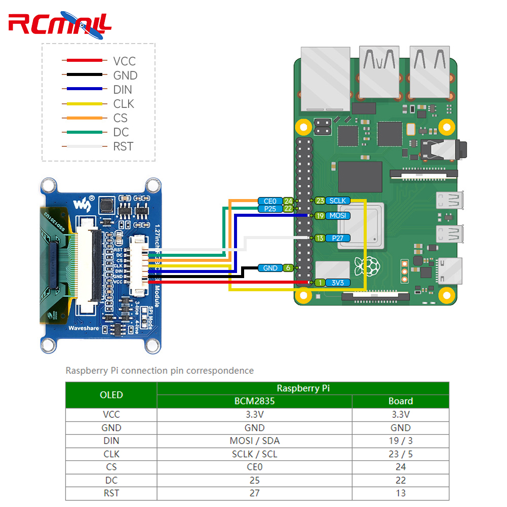 Technologie d'affichage OLED RVB, rÃ©solution 1.27x96, couleurs 128 K, interface Ã©ventuelles I, pilote SSD1351, Ardu37Raspberry Pi STM32, 262 pouces n° 4