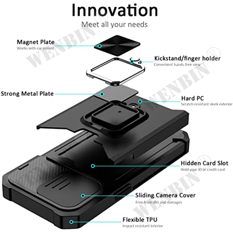 Coque de Protection Rapide avec Couvercle de CamÃ©ra Coulissant et rÃ©initialisation de Carte, pour iPhone 15 14 13 12 Pro Max Plus 8 7 Plus Mini SE n° 4