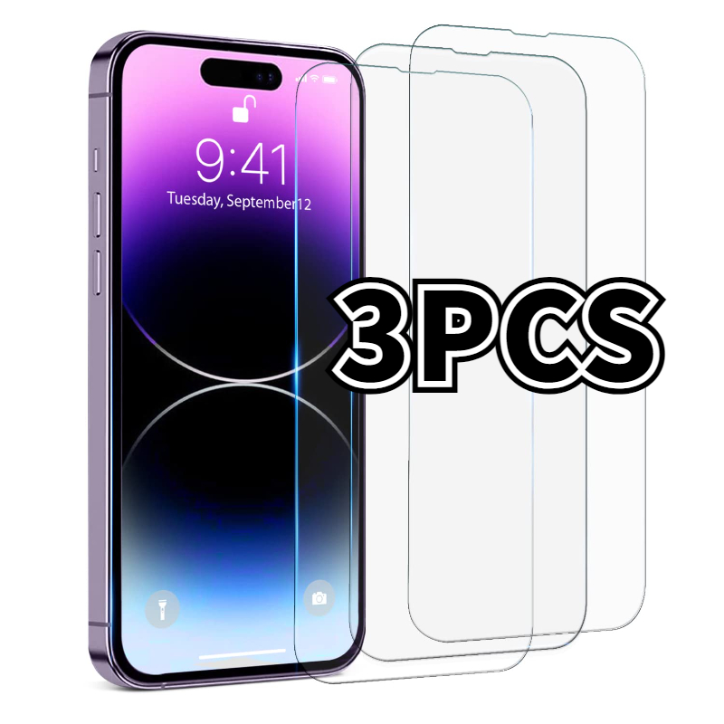 Protecteur d'Ã‰cran en Verre pour iPhone, 0.33mm, pour ModÃ¨les 14 15 Pro Max 13 12 Mini 14 15 Plus 11 Pro Max X Poly XS Max, 3 PiÃ¨ces n° 1