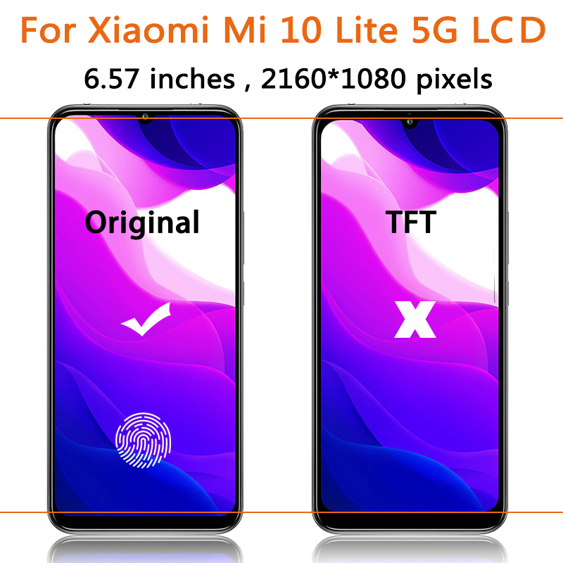 Ensemble Ã©cran tactile LCD 5G, 6.57 pouces, pour Xiaomi Mi 10 Lite XIG01, Original n° 3