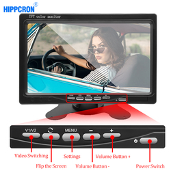 Hippcron-Ã‰cran de moniteur de voiture avec camÃ©ra de recul, systÃ¨me de stationnement LCD TFT, affichage numÃ©rique HD, entrÃ©e vidÃ©o bidirectionnelle, 7 pouces, 9V-36V small picture n° 1