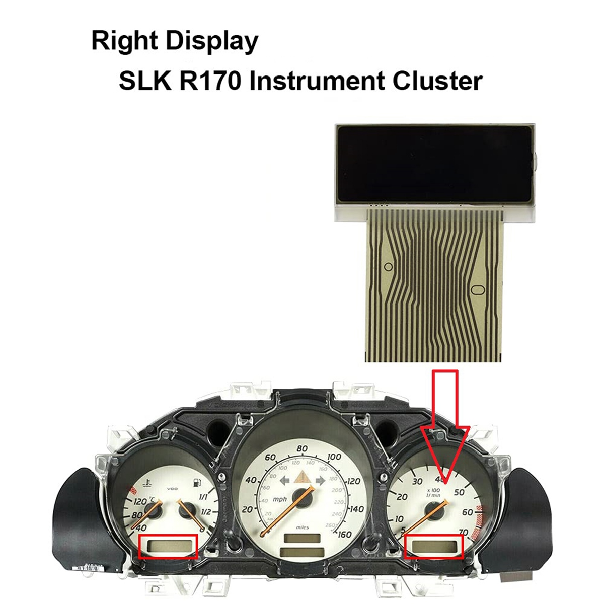 Prada-Ã‰cran LCD pour Mercedes Benz Classe C WAthClasse E W208 CLK W210 SLK 170, Panneau d'affichage du cluster, Right Stores n° 6