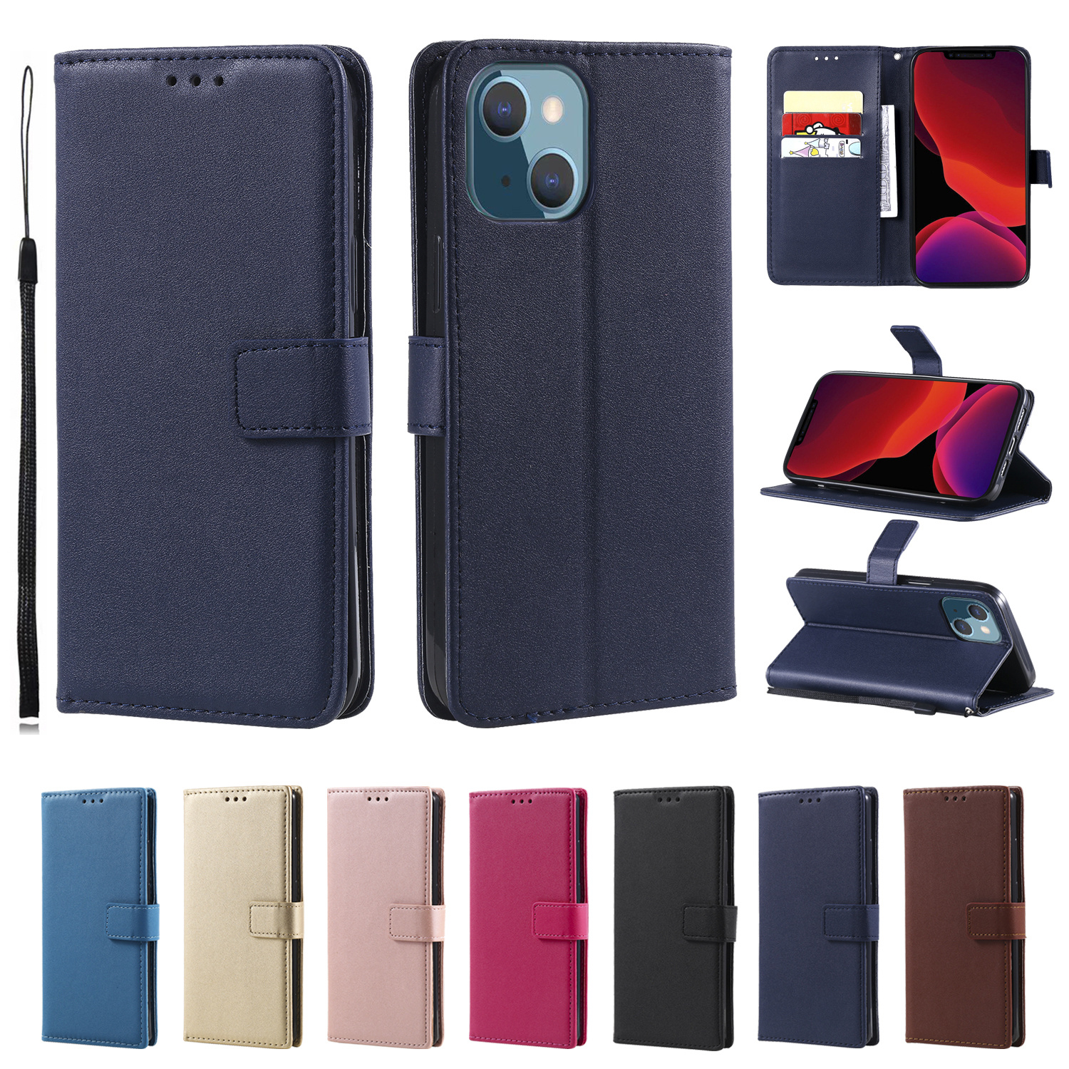 Coque portefeuille Ã  rabat en cuir, Ã©tui de protection pour Huawei P7 P8 P9 P10 P20 P30 P40 Lite Pro 2017 mini P Smart 2019 2020 Nova 3i 3E n° 4