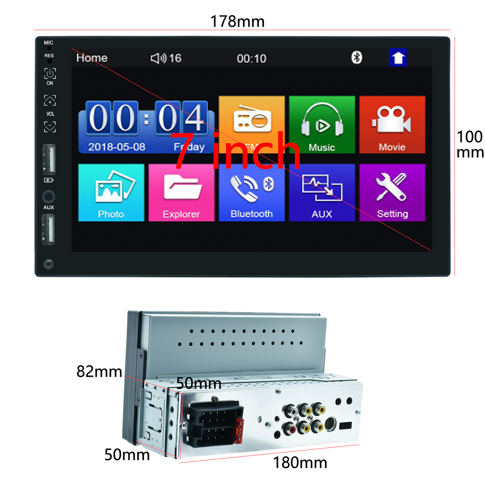 X-REAKO 1 Din Carplay Autoradio 7 HD Autoradio Limitation MP5 Lecteur Ã‰cran Tactile Miroir Lien StÃ©rÃ©o Bluetooth 2USB FM CamÃ©ra n° 6