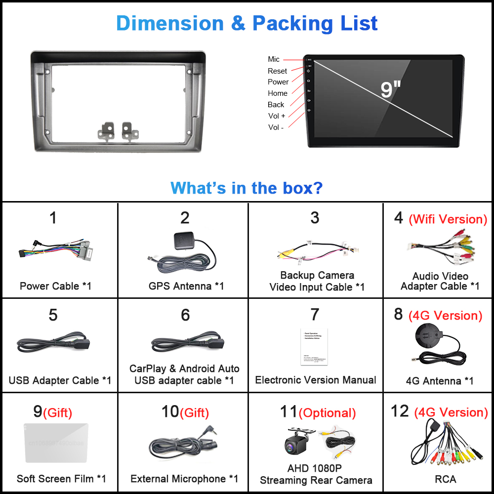 Autoradio Android, Navigation GPS, Carplay, Ã©cran tactile, sans fil, stÃ©rÃ©o, lecteur multimÃ©dia vidÃ©o, pour voiture Peugeot 407 1 (2004 2005 2006 2007 2008 2009 2010 2011) n° 6