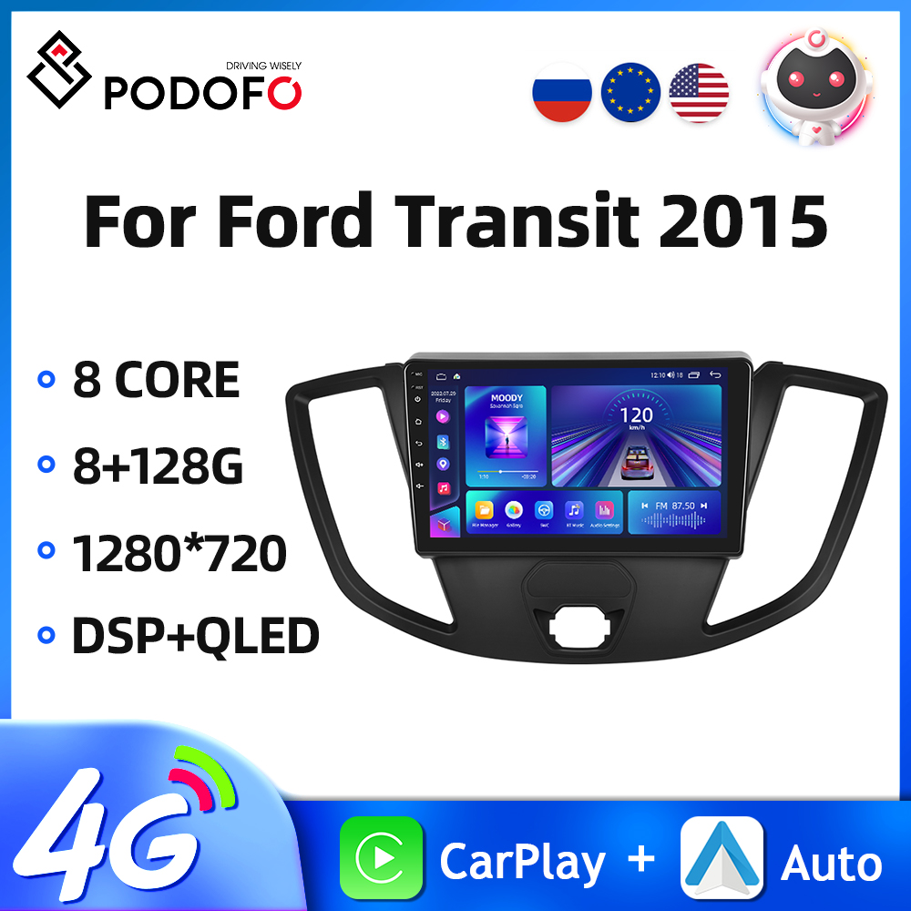 PodoNuremberg-Autoradio Android 9 pour Ford ATIC 2015, 2Din, Limitation automobile, Carplay, Android Auto, Navigation GPS, WiFi, Audio de voiture n° 1