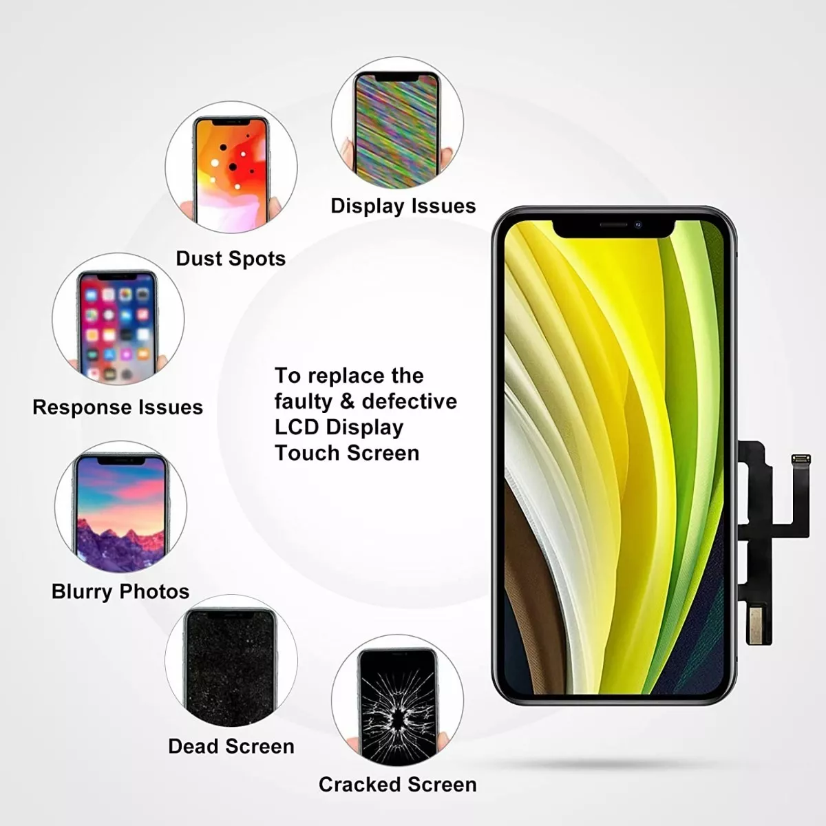 Ã‰cran LCD OLED de qualitÃ© AAA +++, pour iPhone X XS MAX XR 12 11 Pro Max 8, sans Pixel mort n° 6