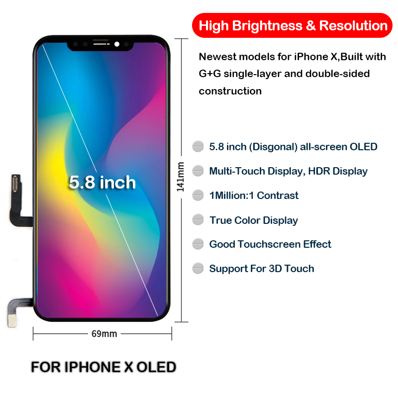 Ã‰cran LCD OLED Original pour iPhone X, 11 Pro, 12, XR, XS Max, affichage de remplacement en usine, prix de gros n° 6