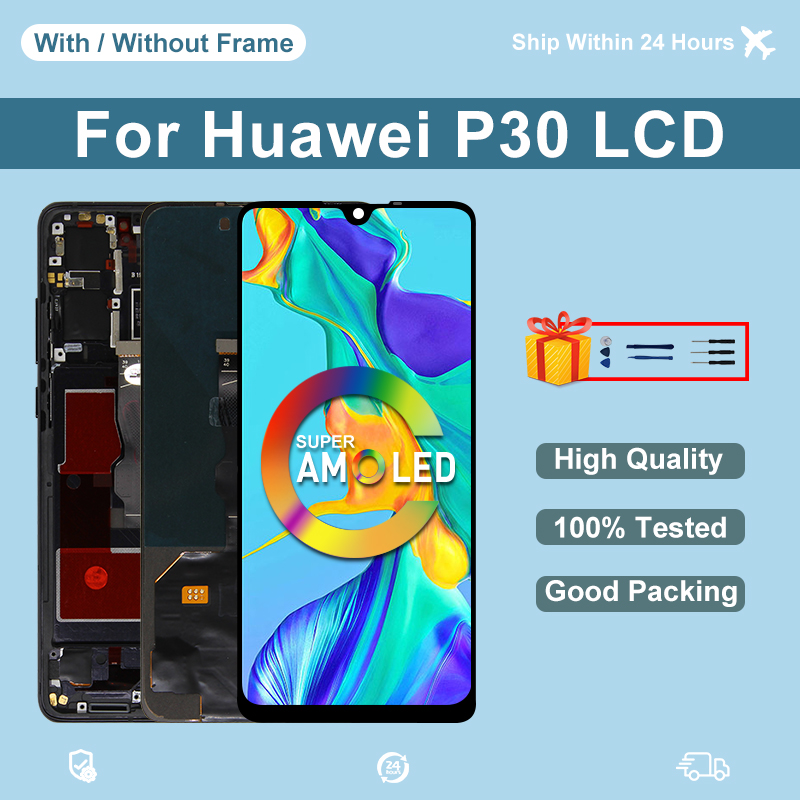 6.1 Super Amoled Pour Huawei P30 Affichage LCD Ã‰cran Tactile Digitizer Pour Huawei ELE-L29 LCD Affichage ELE-L09 PiÃ¨ces De Rechange n° 1