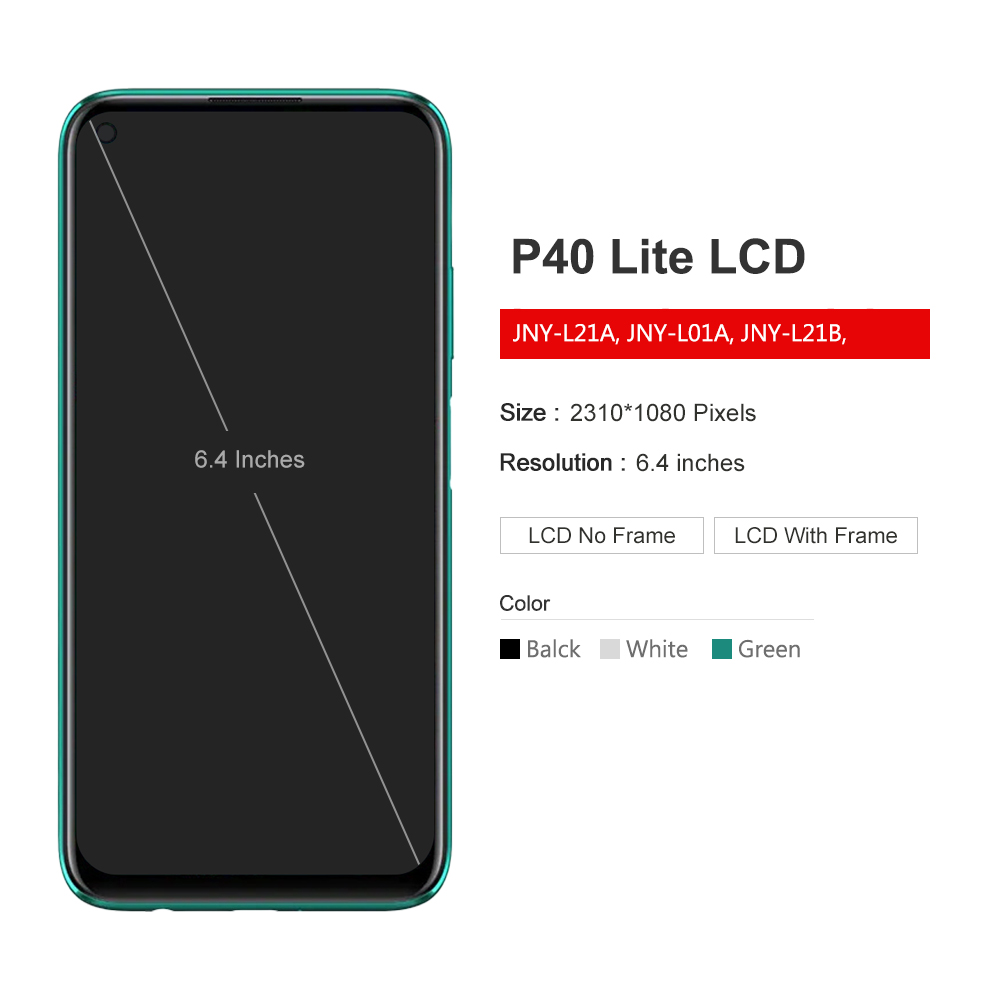 Bloc Ã©cran tactile LCD AMOLED de remplacement, avec chÃ¢ssis, pour Huawei P40 Lite Nova 6 SE, original n° 3