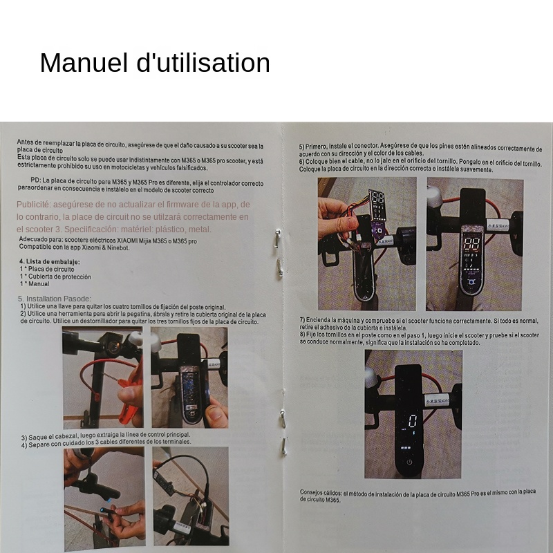 Tableau de bord Bluetooth pour Scooter Ã©lectrique Xiaomi M365 et Pro 1S, avec couvercle de protection, affichage, mise Ã  niveau, piÃ¨ces de rÃ©paration n° 6