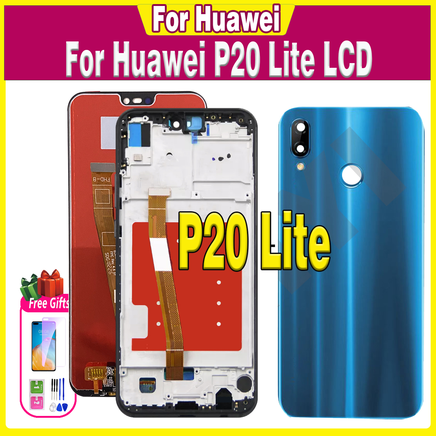 Ã‰cran tactile LCD avec couvercle de batterie, 5.84 pouces, pour Huawei P20 Lite/Nova merveilleuse, original n° 1