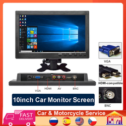 Ã‰cran LCD de moniteur de voiture compatible HDMI, VGA pour vÃ©hicule, TV, ordinateur, Ã©cran LCD, camÃ©ra de recul automatique, systÃ¨me de sÃ©curitÃ© domestique, 10.1 pouces small picture n° 1