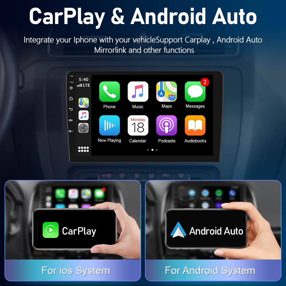 Podofo – Autoradio Android CarPlay, 8 go/128 go, GPS, DSP, lecteur multimédia, 2din, unité centrale, stéréo, 4G, pour voiture Opel Astra K (2015 – 2019) n° 3