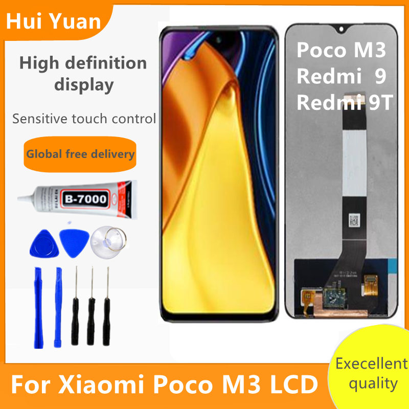 Ensemble Ã©cran tactile LCD avec chÃ¢ssis, 6.53 pouces, pour Xiaomi Pheads M3 Redmi 9 T 9 T Redmi 9 Power, original n° 1