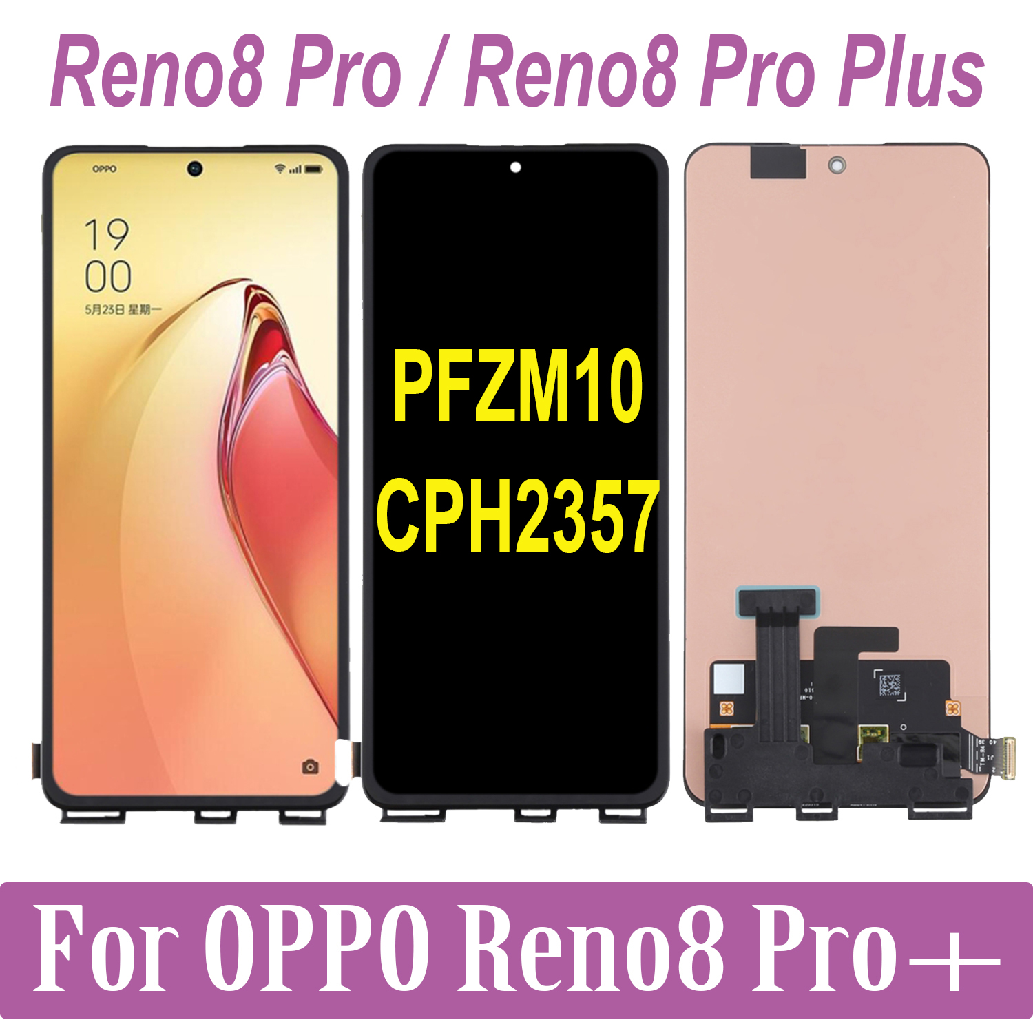 Ensemble Ã©cran tactile LCD AMOLED de remplacement, pour OPPO Reno8 Pro + Reno 8 Pro Plus CPH2357 PFZM10, original n° 1