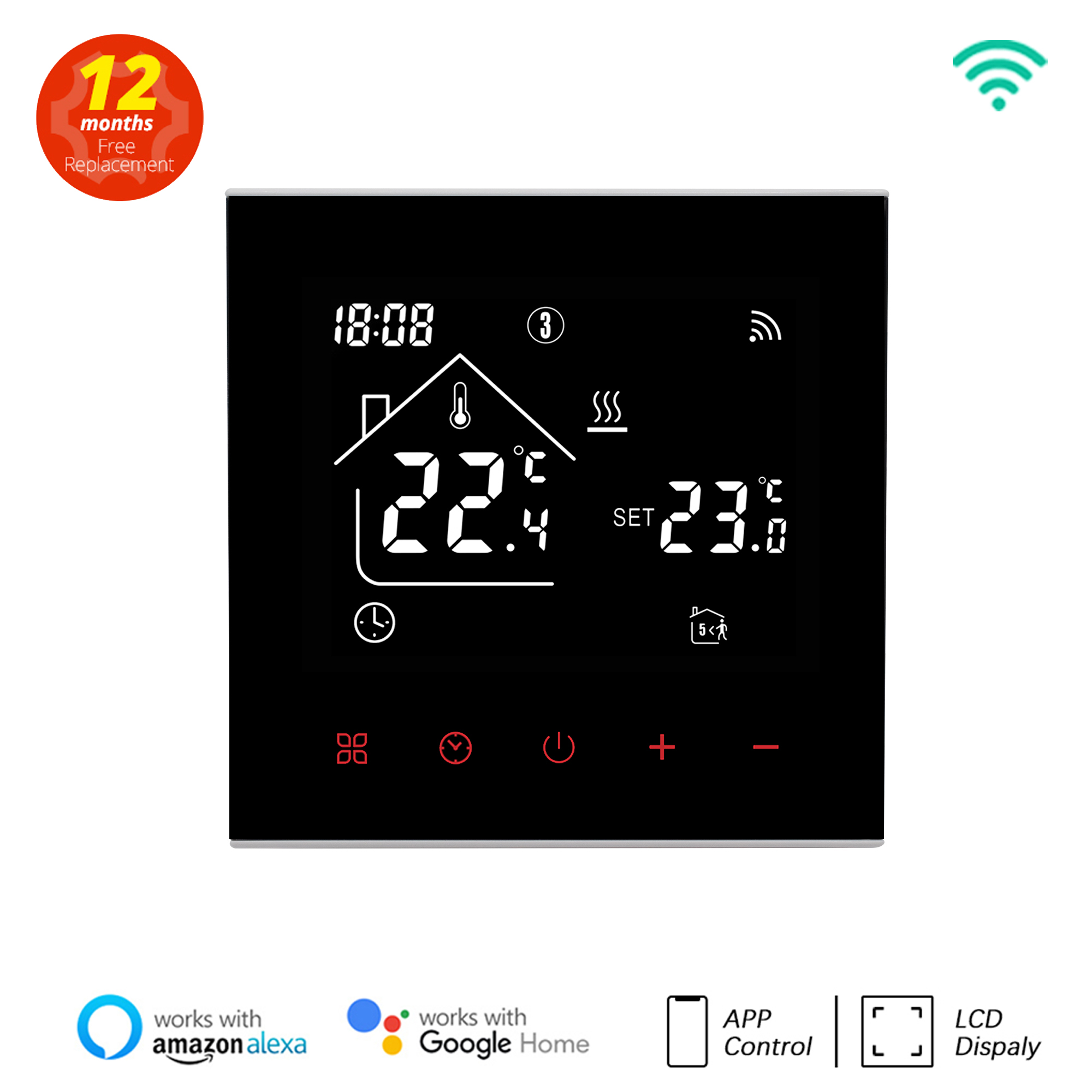 Tuya-Thermostat Intelligent avec Ã‰cran Tactile LCD, pour Chauffage Ã‰lectrique au Sol, Eau/Gaz, Microphone, TÃ©lÃ©commande de TempÃ©rature n° 1