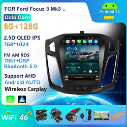 Autoradio pour Ford Focus 3 Mk3 2012-2017, Android 13, 2 Din, Lecteur Vidéo de Limitation, 8 Go + 128 Go, Carplay, Stéréo, Écran IPS, RDS