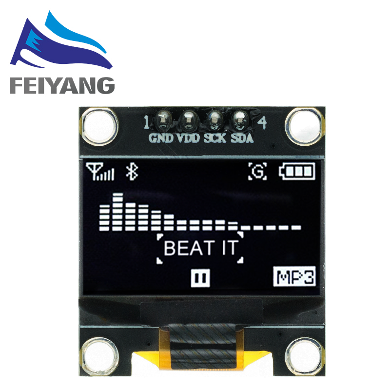 Carte d'Ã©cran LCD OLED pour Ardu37, sÃ©rie IIC, technologie d'affichage blanche OLED, 0.96 pouces, 12864, X64, I2C, SSD1306 n° 1