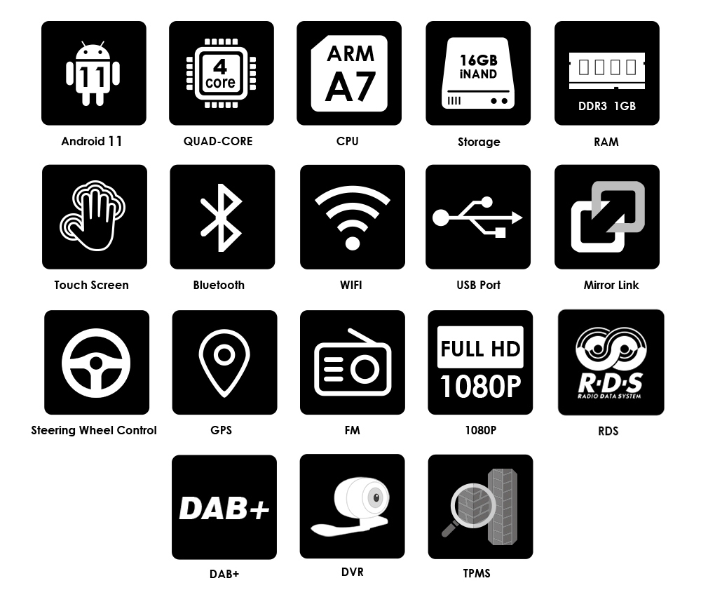 AI Carplay Android 11 Autoradio StÃ©rÃ©o Lecteur de Limitation pour Nissan, Hyundai, Kia, Toyota, 2 DIN, Universel, GPS Navi, RDS, USB, 7 n° 2