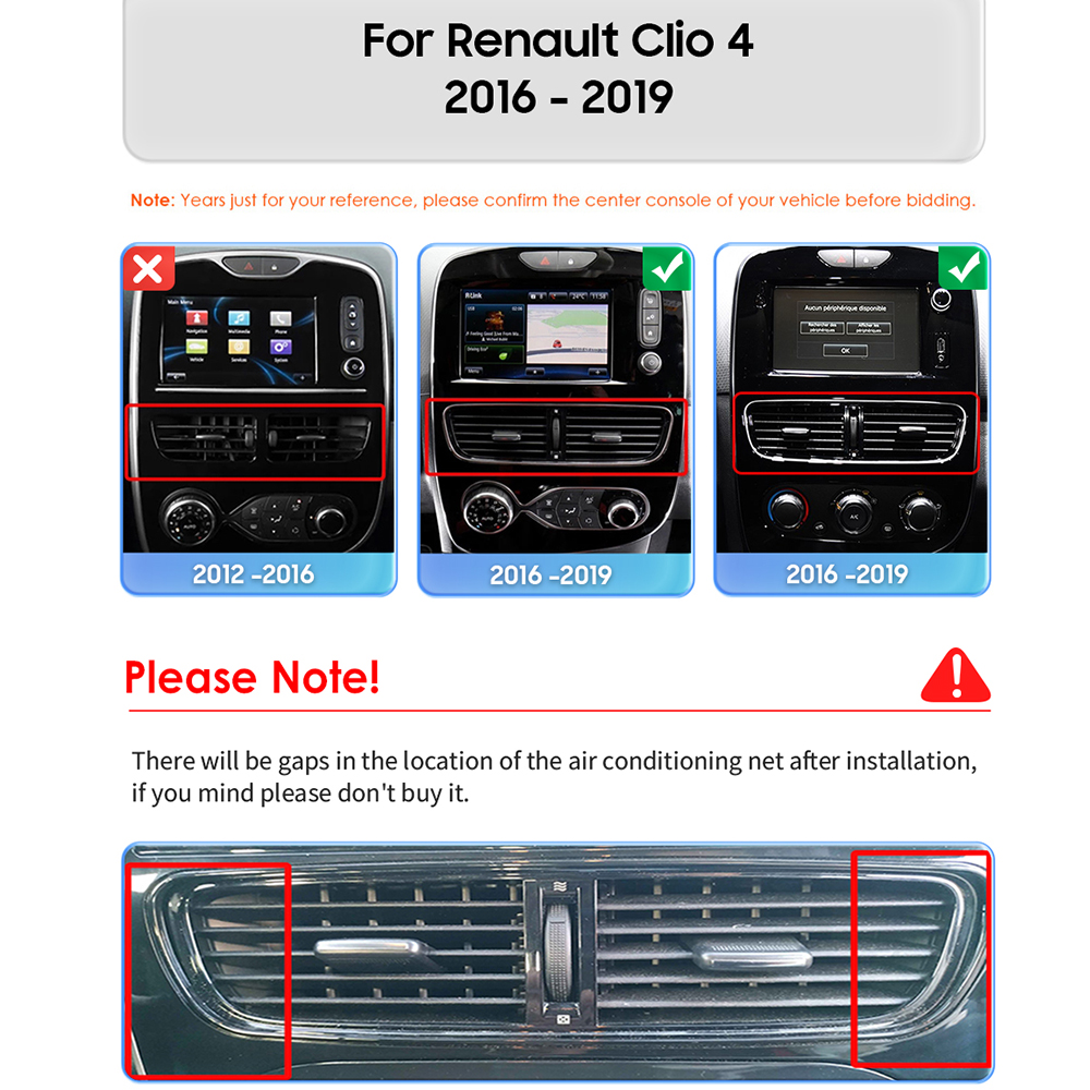 Autoradio Android Carplay, 4G DSP 7862, Ã‰cran QLED, 2Din, Lecteur VidÃ©o, StÃ©rÃ©o, Limitation GPS, pour Voiture Renault Clio 4 (2016-2019) n° 2