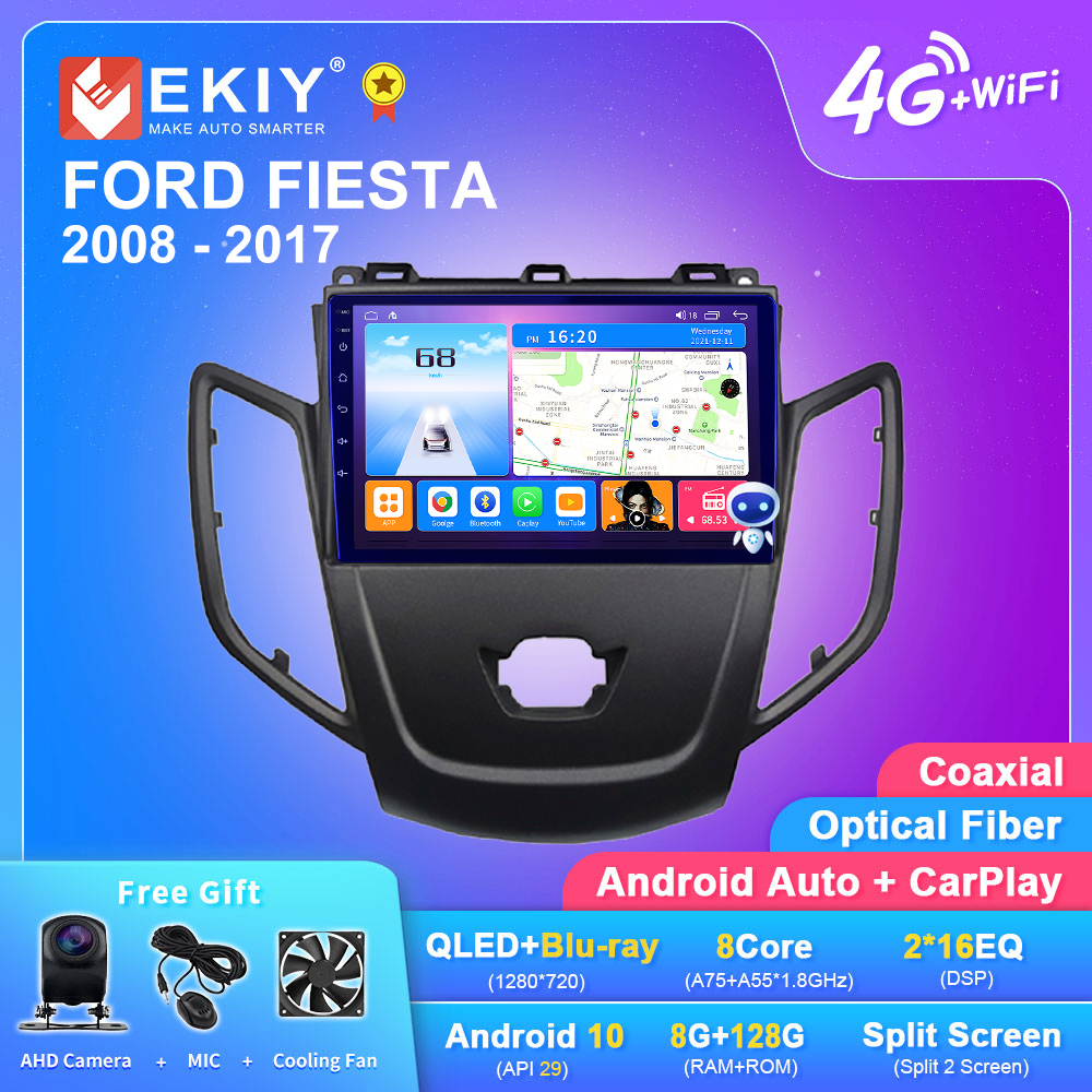 EKIY Autoradio X7 Android 10 pour Ford Fiesta 2008-2017 lecteur vidÃ©o Ã  limitation intelligente Carplay Auto GPS Navi stÃ©rÃ©o pas de DVD 2Din n° 1