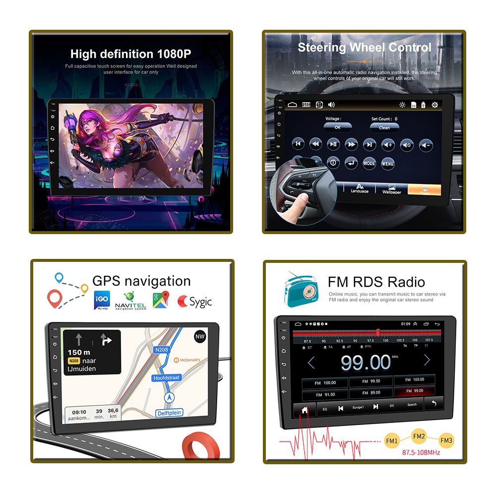 Autoradio stÃ©rÃ©o sans fil, Carplay Auto, No 2Din, Lecteur RDS, Limitation WIFI, Android 13, 4G DSP VidÃ©o, Navara 2004 - 2010 n° 4