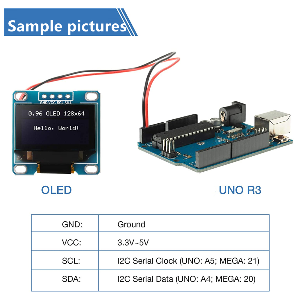 Carte d'Ã©cran LCD OLED pour Ardu37, technologie d'affichage OLED blanche sÃ©rie IIC, originale, 0.96 pouces, X64, I2C, SSD1306, 12864 n° 3