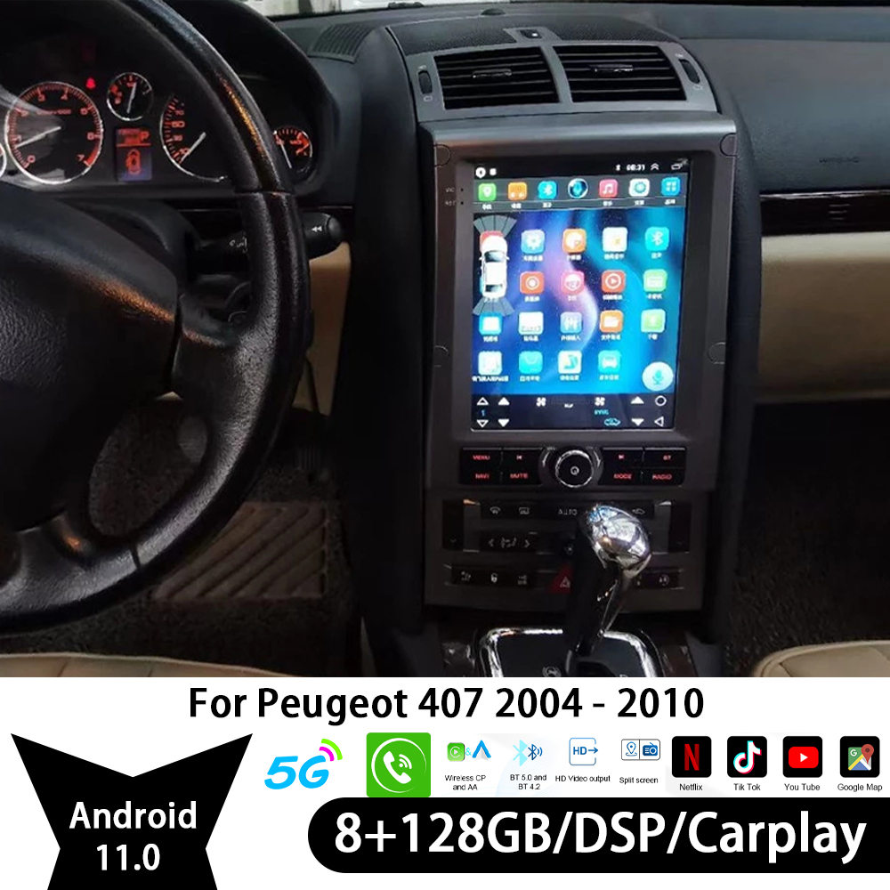 Ã‰cran de voiture tout-en-un pour KIT 407, systÃ¨me intelligent, audio, radio, vidÃ©o, plus tard, GPS, DVD, Carplay, Android 11, stÃ©rÃ©o, 2004-2010 n° 1