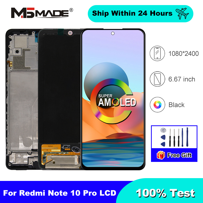 Remplacement du HÃ©bergements eur d'Ã©cran d'affichage pour Xiaomi, casque AMOLED, Redmi Note 10 Pro, LCD M210, 6G, 6R, 6.67 n° 1