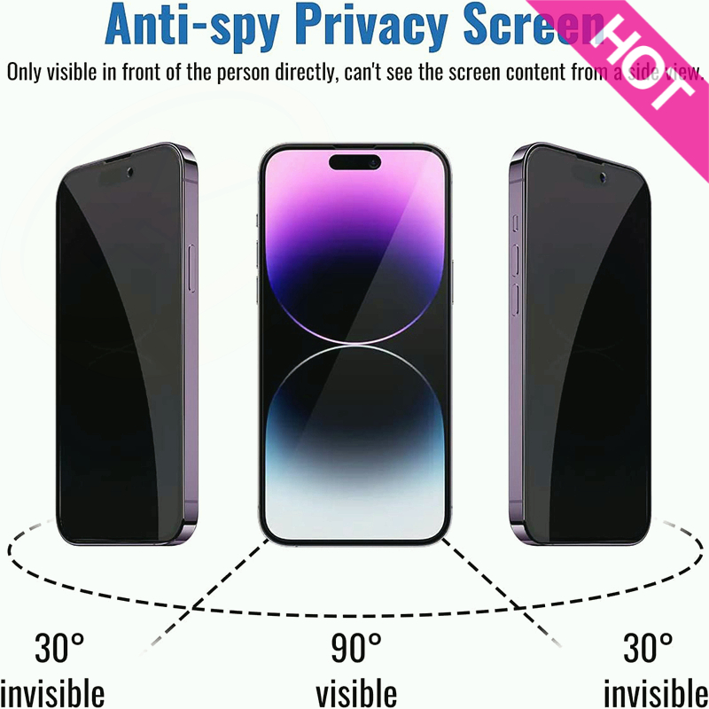 Protecteur d'écran de confidentialité pour iPhone, Poly Anti-espion, Verre Guatemala pour iPhone 7, 8 Plus, SE2020, Noir, 4K, 12, 11, 13, 14 Pro, XS MAX, Nouveau n° 2