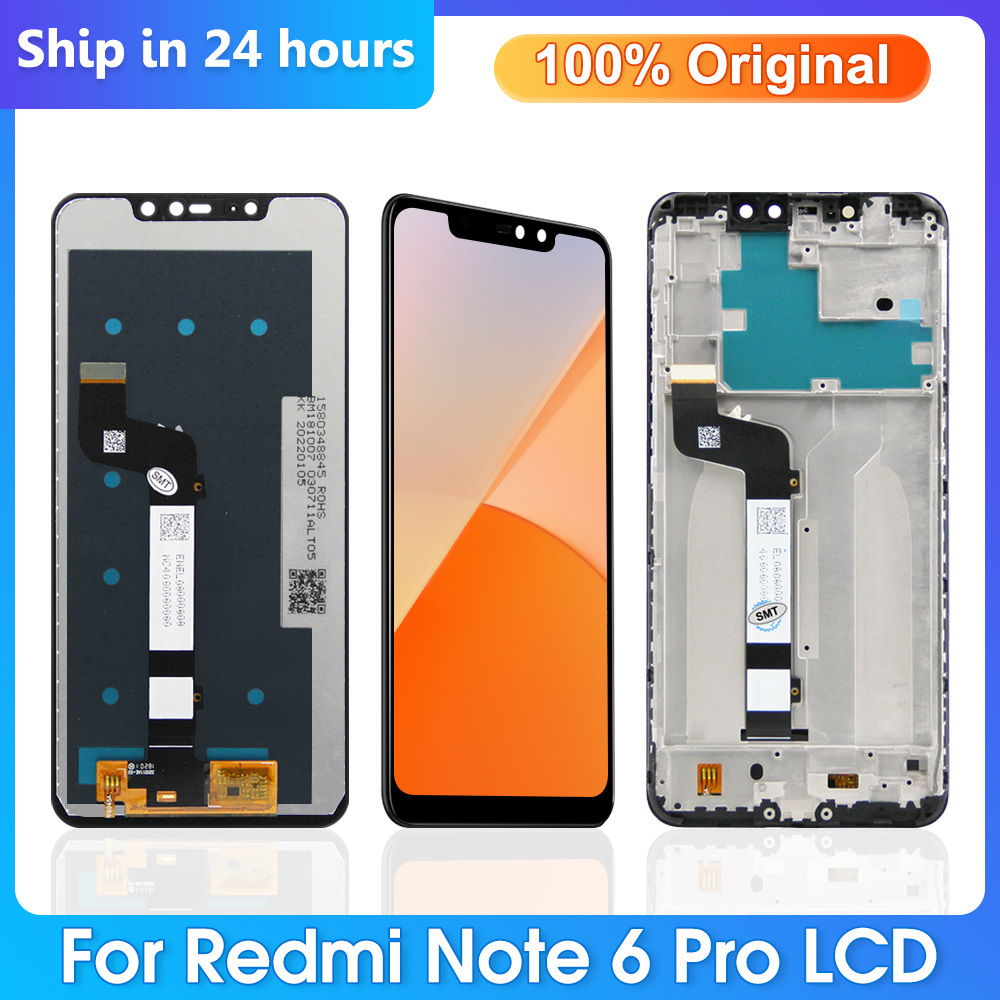 NumÃ©riseur d'Ã©cran tactile d'affichage Ã  cristaux liquides pour Xiaomi Redmi Note 6 Pro, remplacement d'assemblage, M1806E7TG, 100% d'origine n° 1