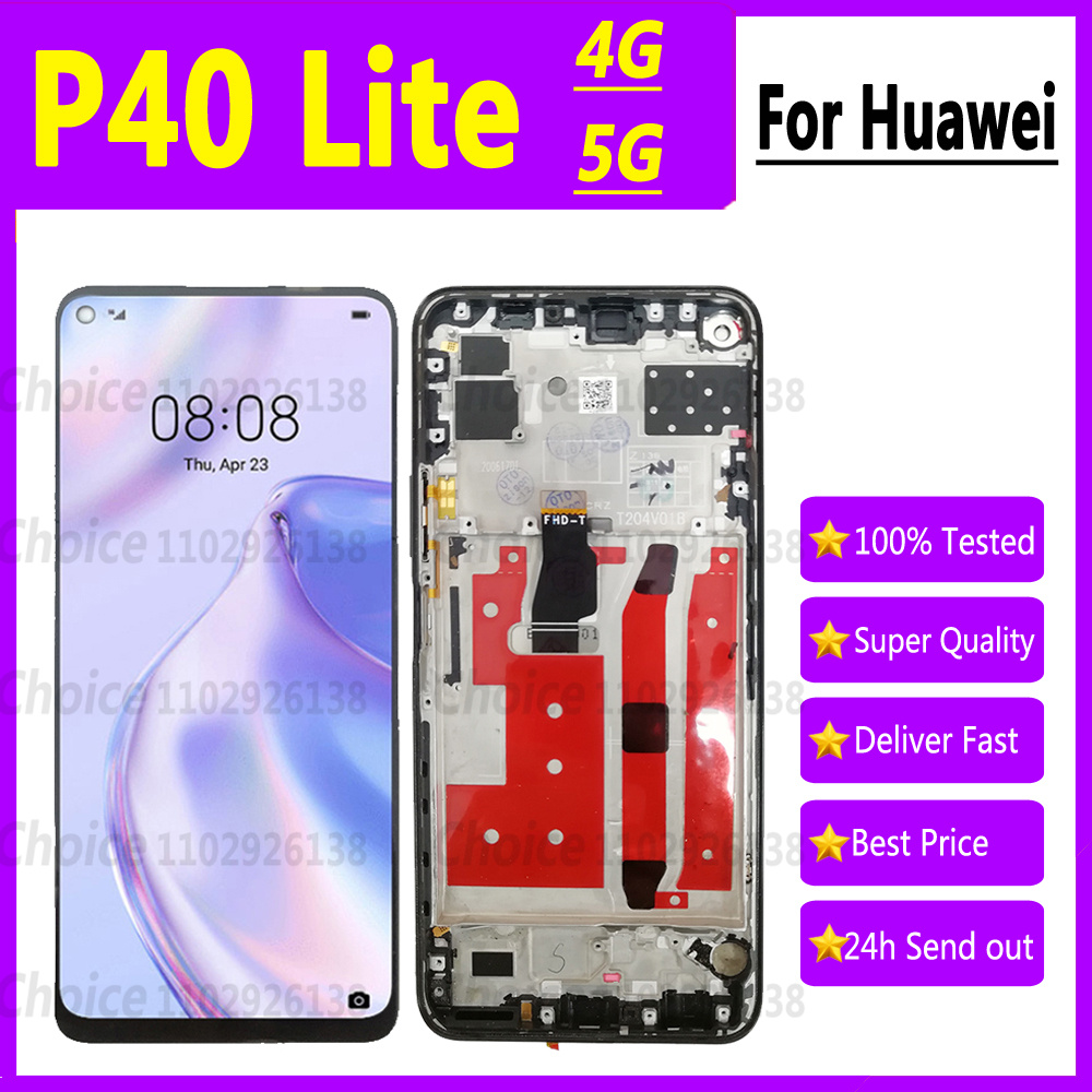 6.5  LCD avec cadre pour Huawei P40 lite 5G CDY-NX9A Ã©cran d'affichage Ã©cran tactile numÃ©riseur assemblÃ©e remplacement P40lite 5g affichage n° 1