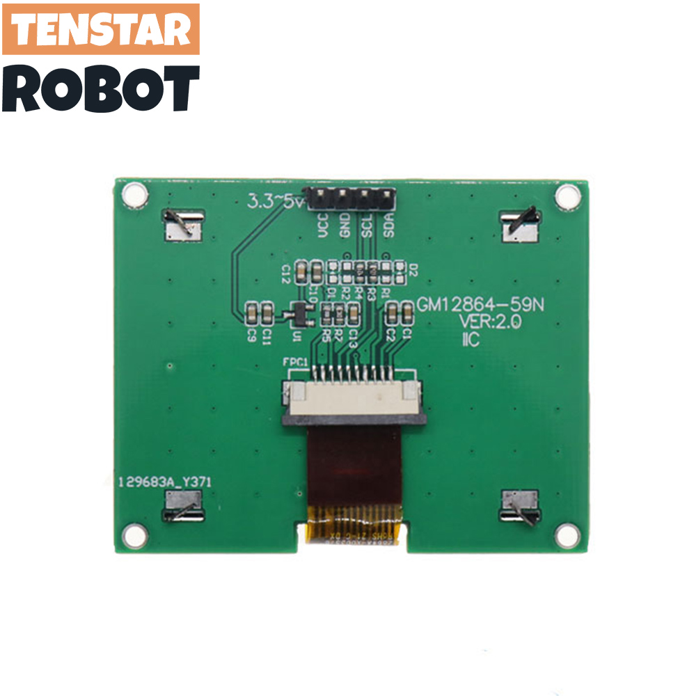 Panneau d'affichage graphique LCD pour Ardu37, Ã©cran matriciel, carte LCM, IIC, 4P, technologie 12864-59N, I2C, ST7567S, COG, 12864x64, 128 n° 5