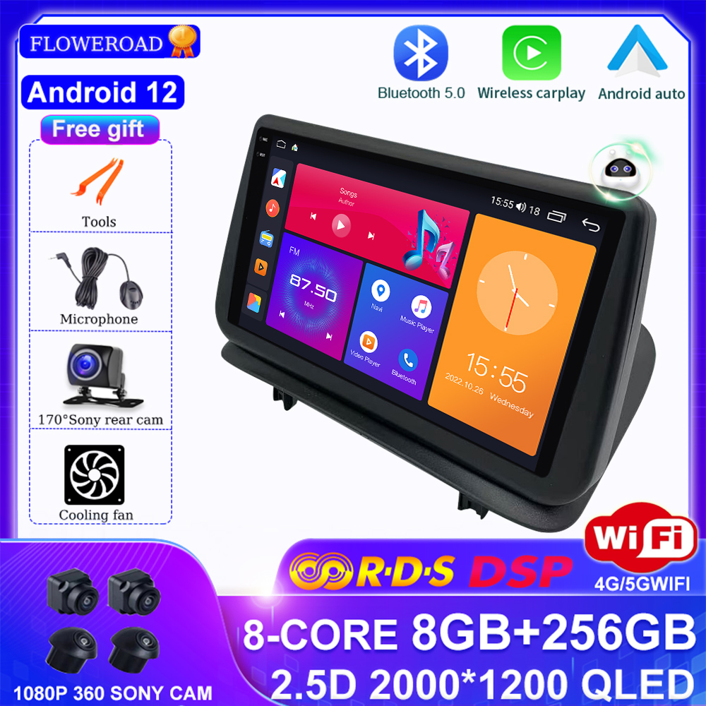 Autoradio Android 13, Navigation GPS, DSP, BT, Carplay, Lecteur VidÃ©o, Sans DVD, 2 DIN, pour Voiture Renault Clio 3 (2005-2014) n° 1