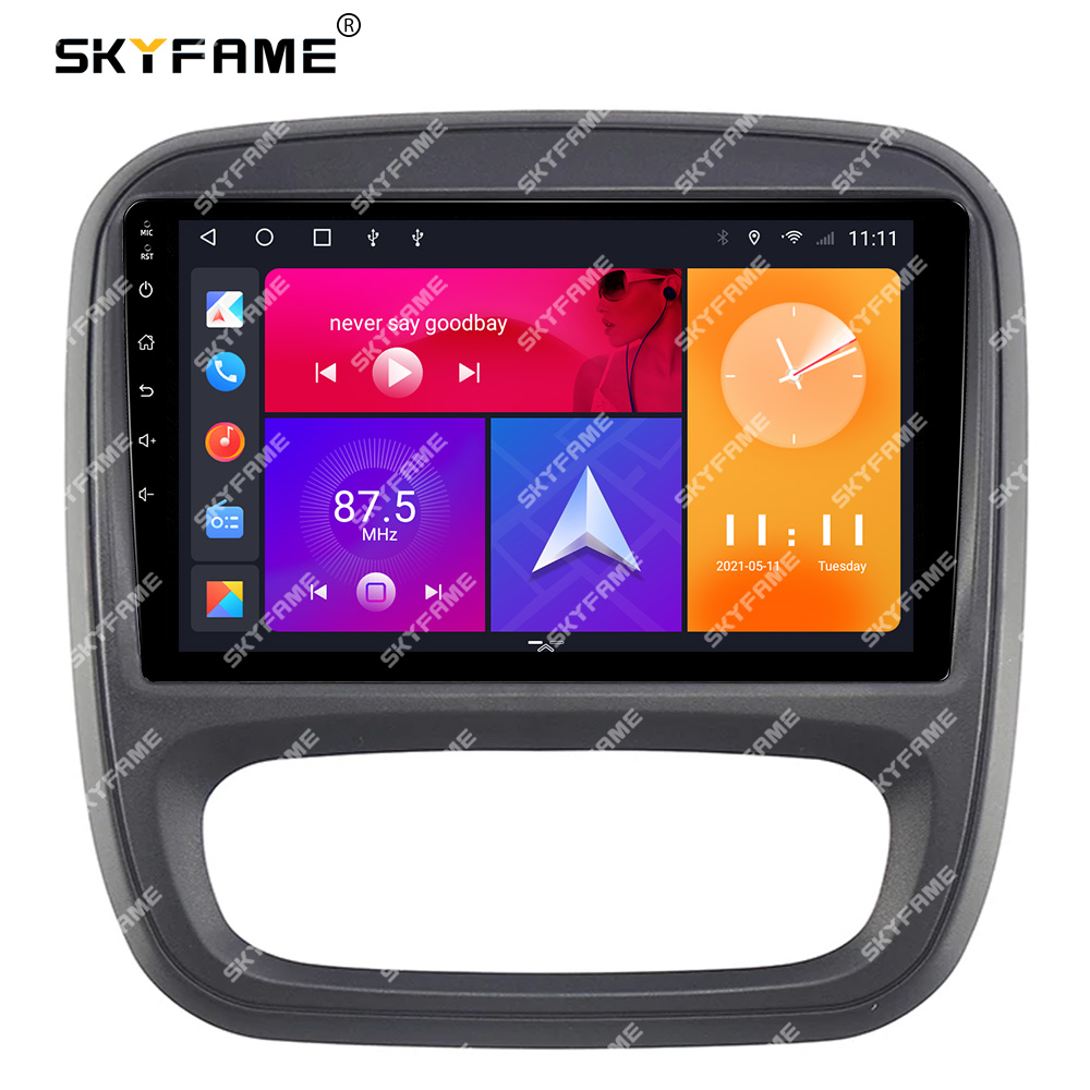 SKYFAcloser-Adaptateur de Fascia de cadre de voiture, boÃ®te Canbus, dÃ©codeur, tableau de bord radio Android, kit de panneau de montage pour Renault Trafic 3, Opel Vivaro B n° 5