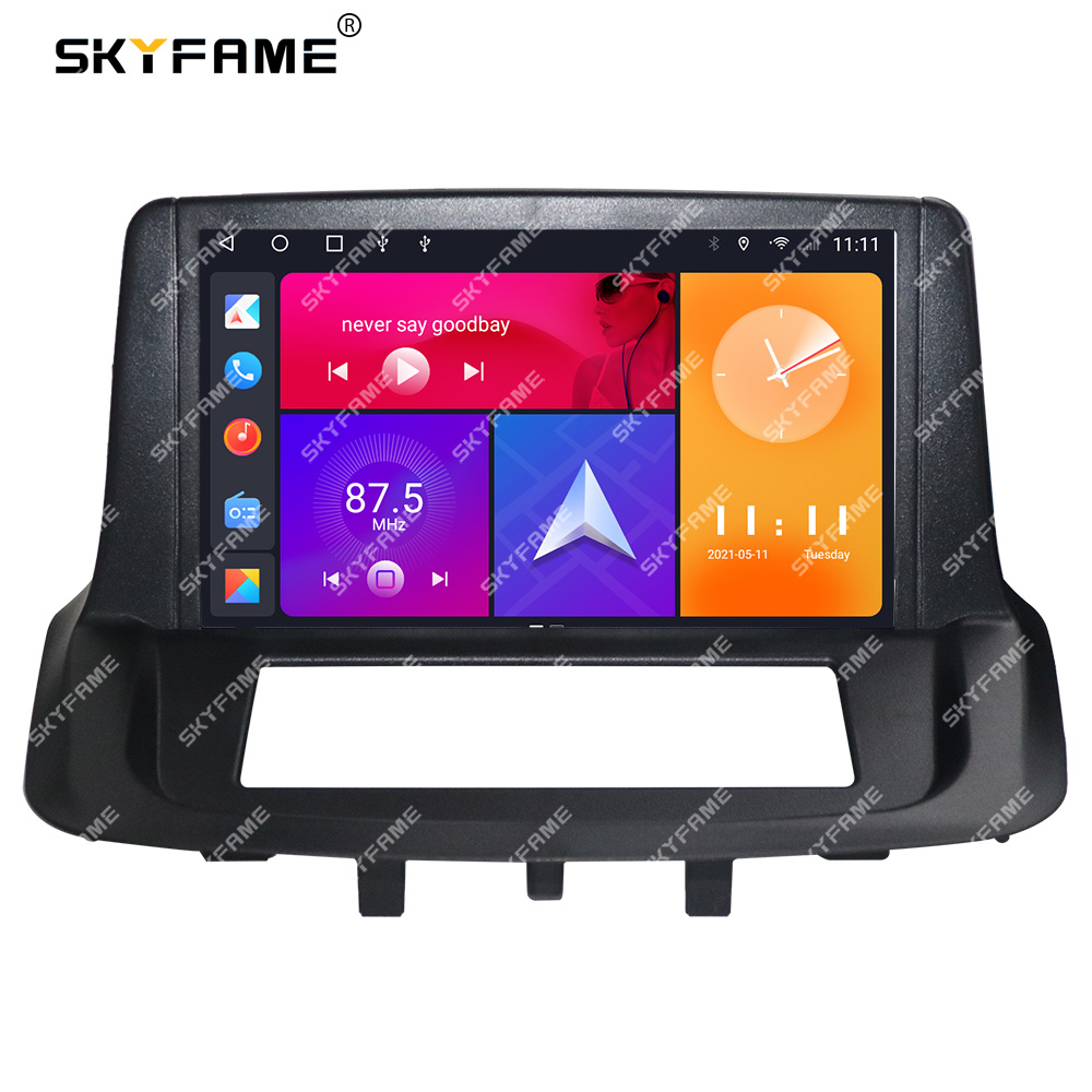 SKYFAcloser-Adaptateur de Fascia de cadre de voiture, dÃ©codeur de boÃ®te Canbus, Renault Megane 3, Fluence, kit de panneau de montage de tableau de bord radio Android n° 5