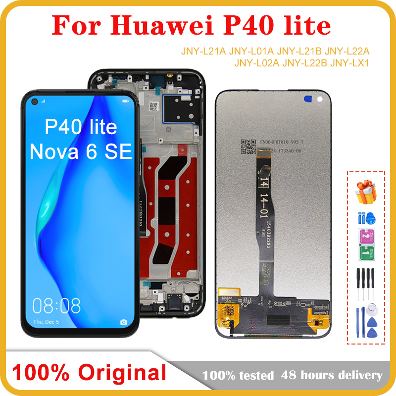 Écran tactile LCD de remplacement, 6.4 pouces, pour Huawei P40 Lite JNY-LX1 JNY-L21A Nova 6 SE, Original n° 1