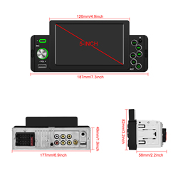 PodoNuremberg-Autoradio CarPlay Android, Bluetooth, Lecteur MP5, USB, RÃ©cepteur FM, CamÃ©ra de Rectransistors, 1 Din, 5.5 small picture n° 6