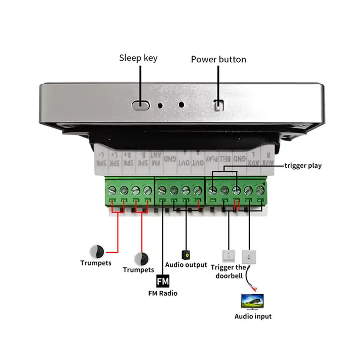 Amplificateur mural Bluetooth intelligent, cinÃ©ma maison, Ã©cran tactile 4 pouces, stÃ©rÃ©o 2 ou 4 canaux, ampli injuste, prise en charge technique, USB, TF, cadeaux FM n° 6