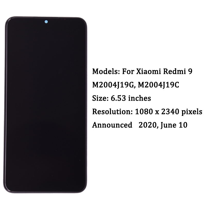 Panneau de HÃ©bergements eur d'Ã©cran tactile LCD pour Xiaomi Redmi 9, piÃ¨ces de tÃ©lÃ©phone d'assemblage de remplacement d'affichage d'origine, M2004J19G, M2004J19C n° 2