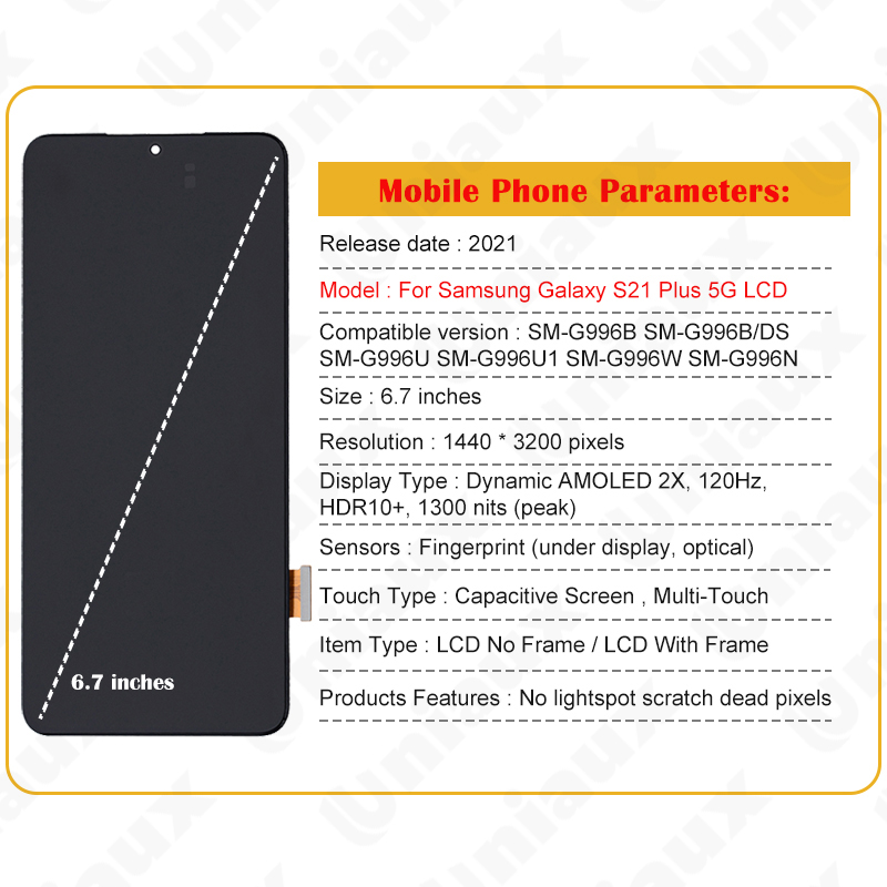 Écran tactile LCD Super AMOLED de remplacement, pour Samsung Galaxy S21 Plus G996 G996F G996U, original n° 6